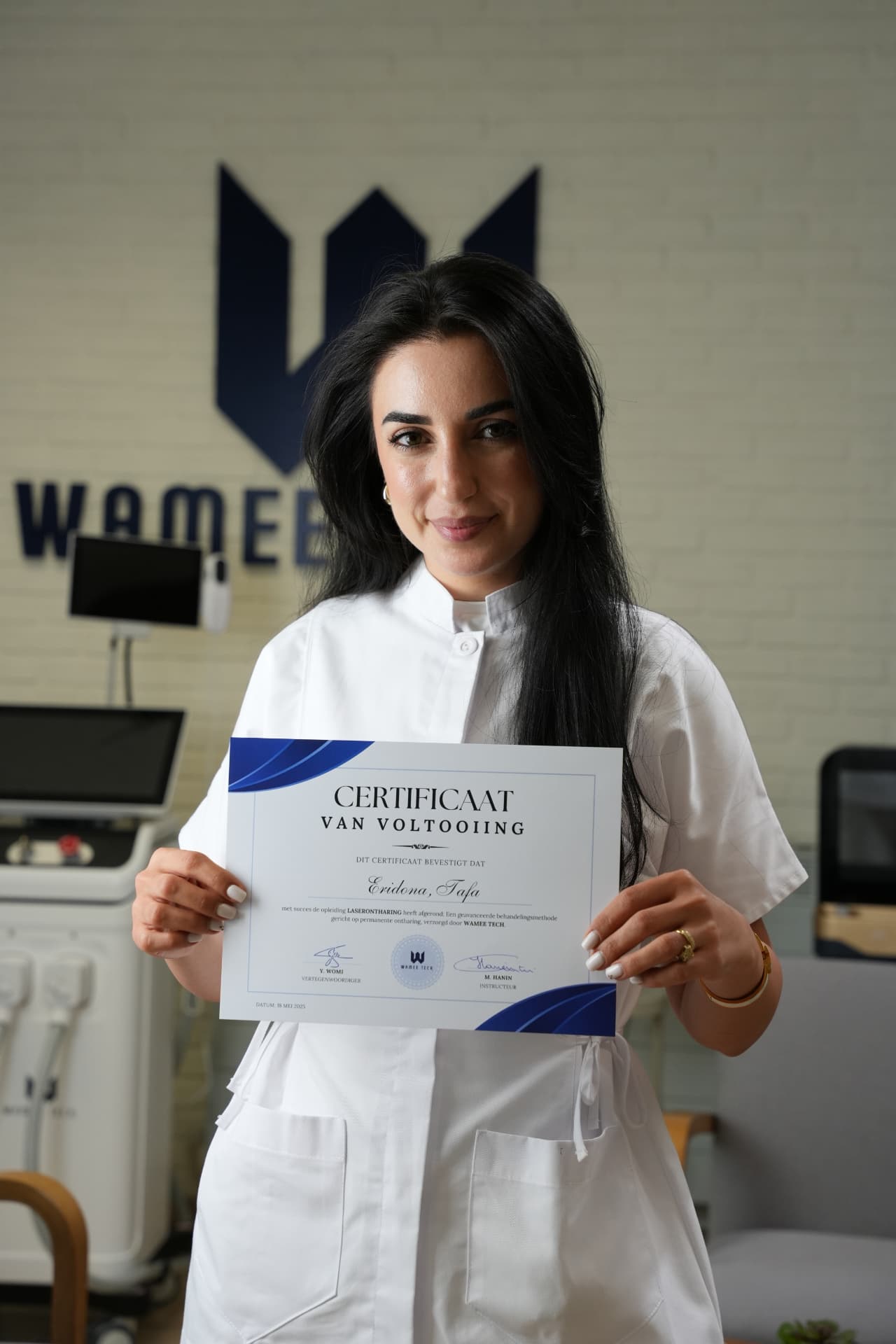 Eridona met haar Wamee Tech certificaat